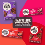 The Good Kind Crave Crusher Protein Combo pack with Double Chocolate Cookies, Chocolate Chunk Cookies, Peanut Chocolate Protein Bar & Hazelnut Citrus Protein Bar.