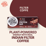 The Good Kind Filter Coffee Protein Bar with dark chocolate, almond butter, oats, seeds & nuts.