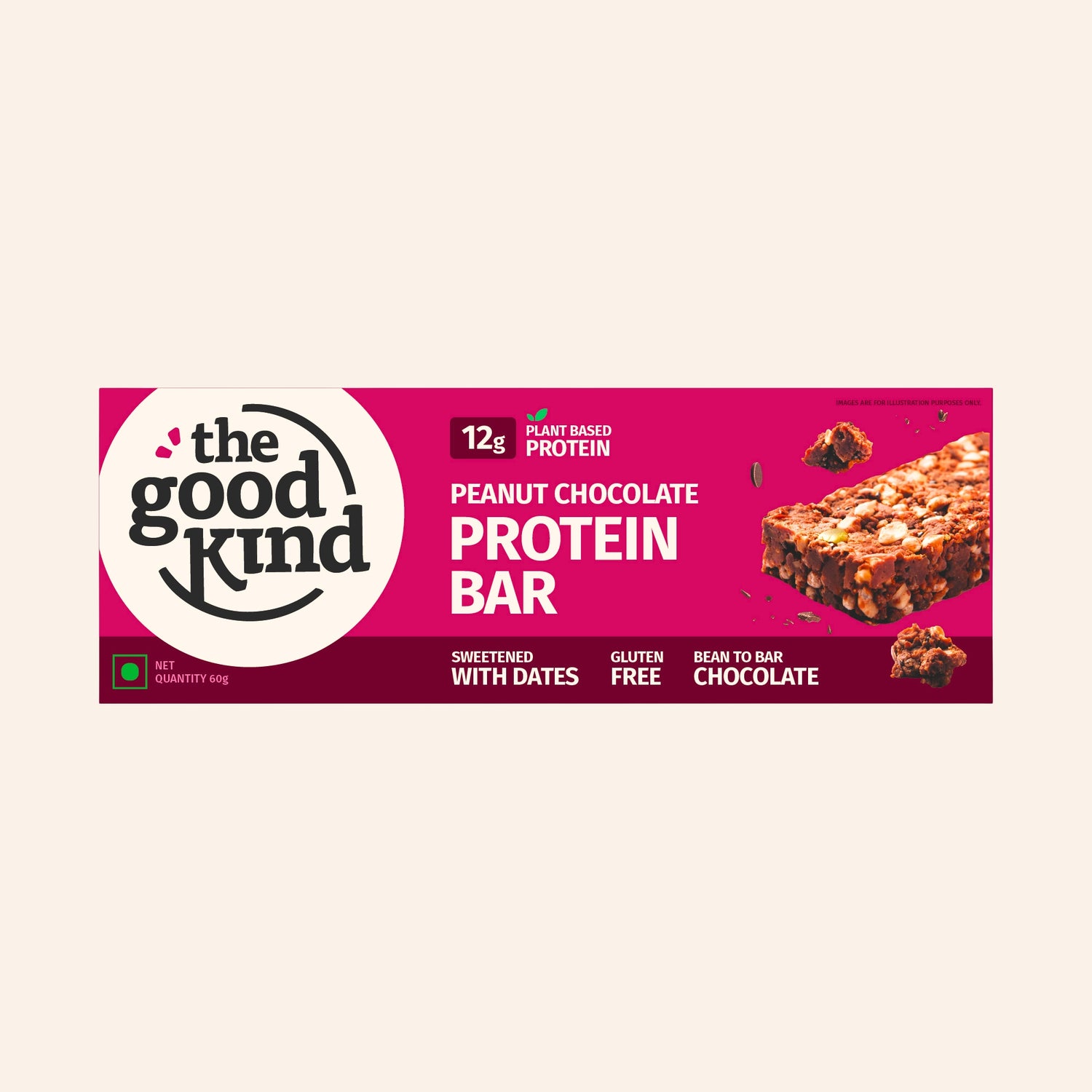 The Good Kind Peanut Chocolate Protein Bar with crunchy peanuts and dark chocolate chunks