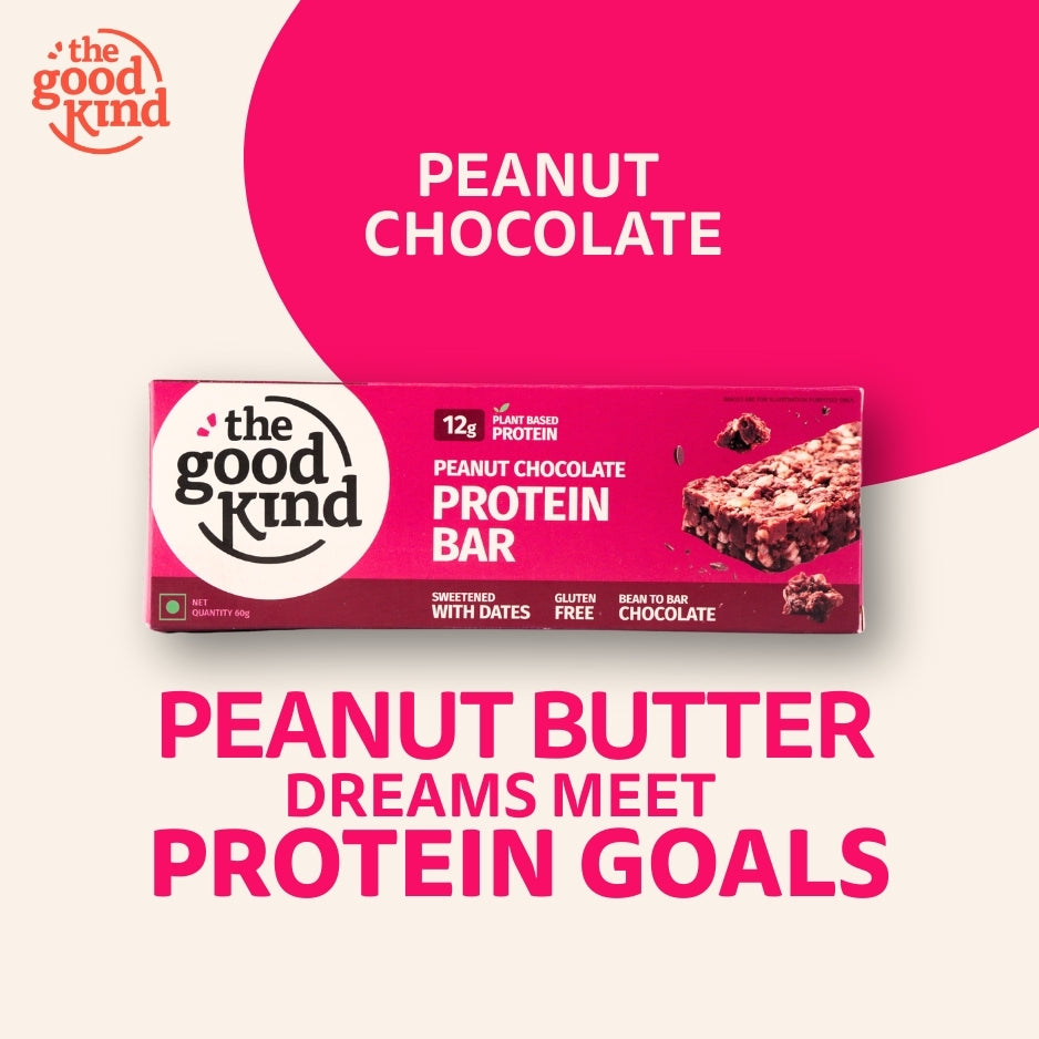 The Good Kind Peanut Chocolate Protein Bar with crunchy peanuts and dark chocolate chunks