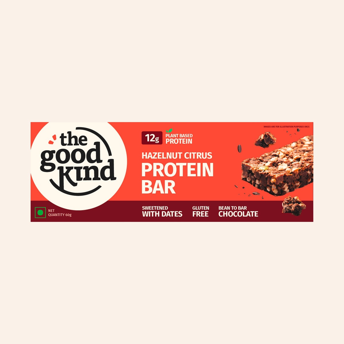 Hazelnut Citrus Protein Bar with crunchy hazelnuts and rich chocolate pieces