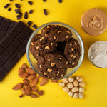 Hazelnut Chocolate Cookies with crunchy hazelnut pieces and dark chocolate chunks
